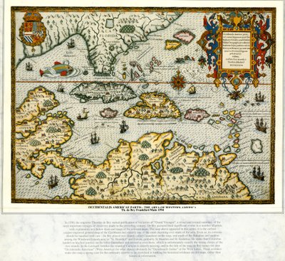 Diapositiv der Beratung und des öffentlichen Zugangs, dessen Informationen aus einem Buch und/oder einer Überprüfungskopie in den bibliografischen und kartografischen Sammlungen untersucht wurden von Theodore de Bry